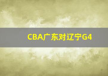 CBA广东对辽宁G4