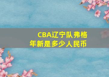 CBA辽宁队弗格年新是多少人民币