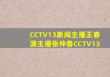 CCTV13新闻主播王春潇主播张仲鲁CCTV13