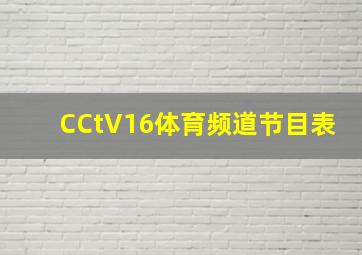 CCtV16体育频道节目表