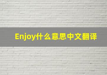 Enjoy什么意思中文翻译