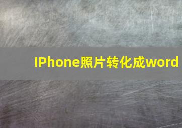 IPhone照片转化成word