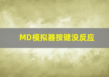 MD模拟器按键没反应