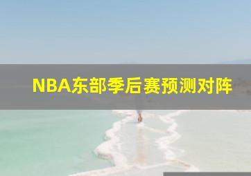 NBA东部季后赛预测对阵