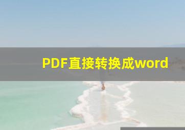 PDF直接转换成word