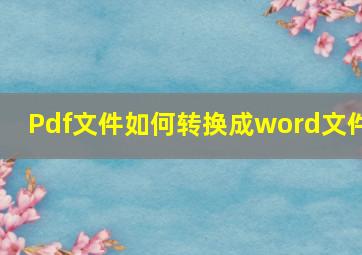 Pdf文件如何转换成word文件