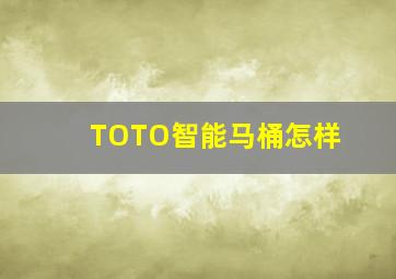 TOTO智能马桶怎样