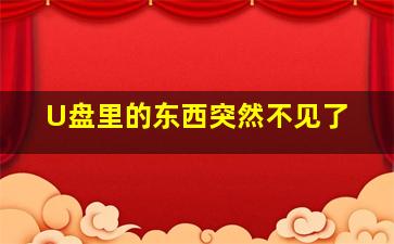 U盘里的东西突然不见了