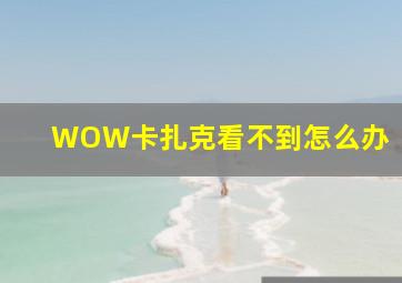 WOW卡扎克看不到怎么办