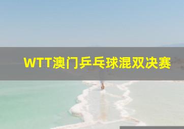 WTT澳门乒乓球混双决赛