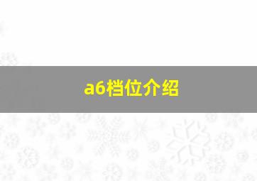 a6档位介绍