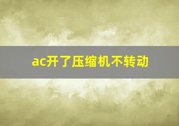 ac开了压缩机不转动