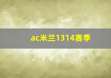 ac米兰1314赛季