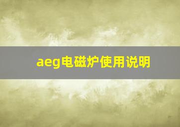 aeg电磁炉使用说明