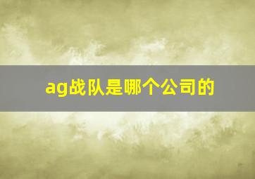 ag战队是哪个公司的