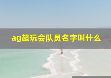 ag超玩会队员名字叫什么