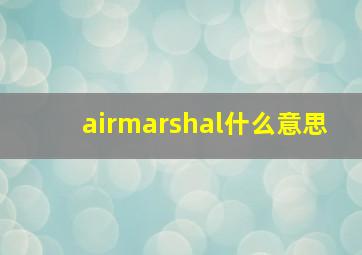 airmarshal什么意思