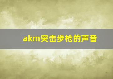 akm突击步枪的声音