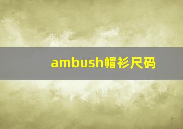 ambush帽衫尺码