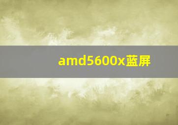 amd5600x蓝屏