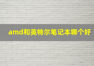 amd和英特尔笔记本哪个好