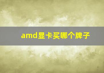 amd显卡买哪个牌子