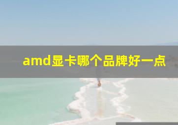 amd显卡哪个品牌好一点