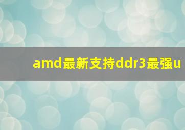 amd最新支持ddr3最强u