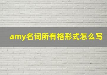 amy名词所有格形式怎么写