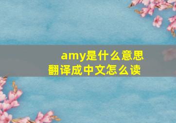 amy是什么意思翻译成中文怎么读