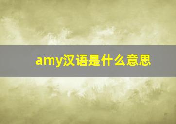 amy汉语是什么意思