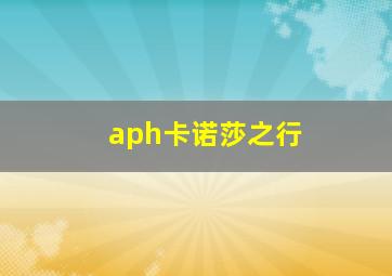 aph卡诺莎之行