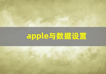 apple与数据设置