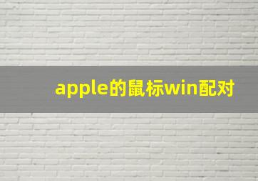 apple的鼠标win配对