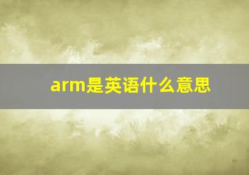 arm是英语什么意思