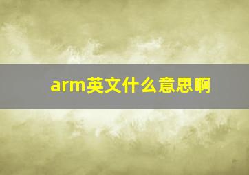 arm英文什么意思啊