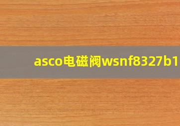 asco电磁阀wsnf8327b102