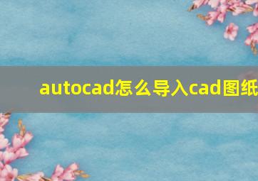 autocad怎么导入cad图纸