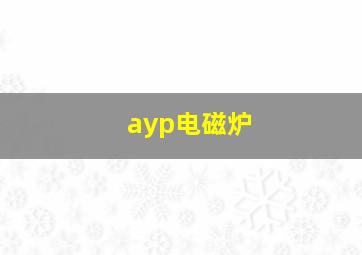 ayp电磁炉