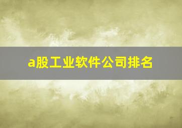 a股工业软件公司排名