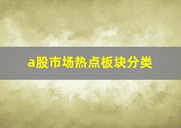 a股市场热点板块分类