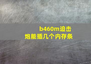 b460m迫击炮能插几个内存条