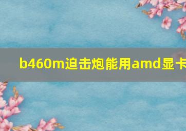 b460m迫击炮能用amd显卡吗