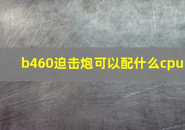 b460迫击炮可以配什么cpu