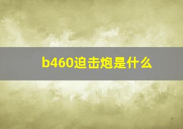 b460迫击炮是什么