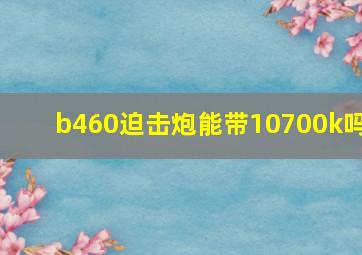 b460迫击炮能带10700k吗