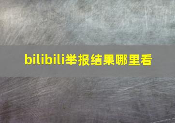 bilibili举报结果哪里看