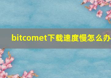 bitcomet下载速度慢怎么办