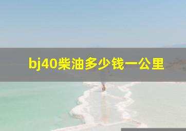 bj40柴油多少钱一公里