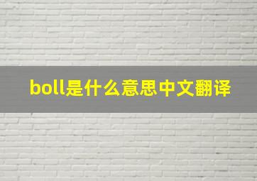 boll是什么意思中文翻译